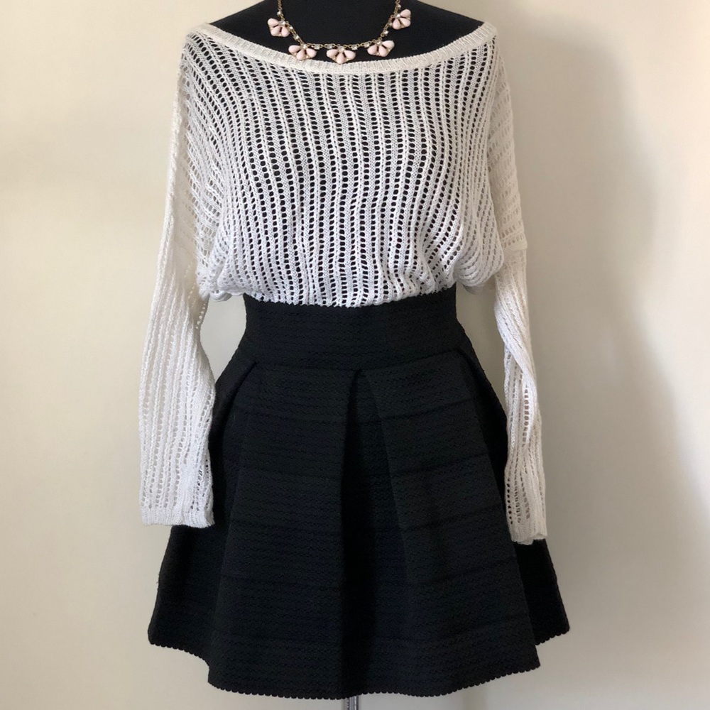 Ralph Lauren White Knitted High Low Cut Top